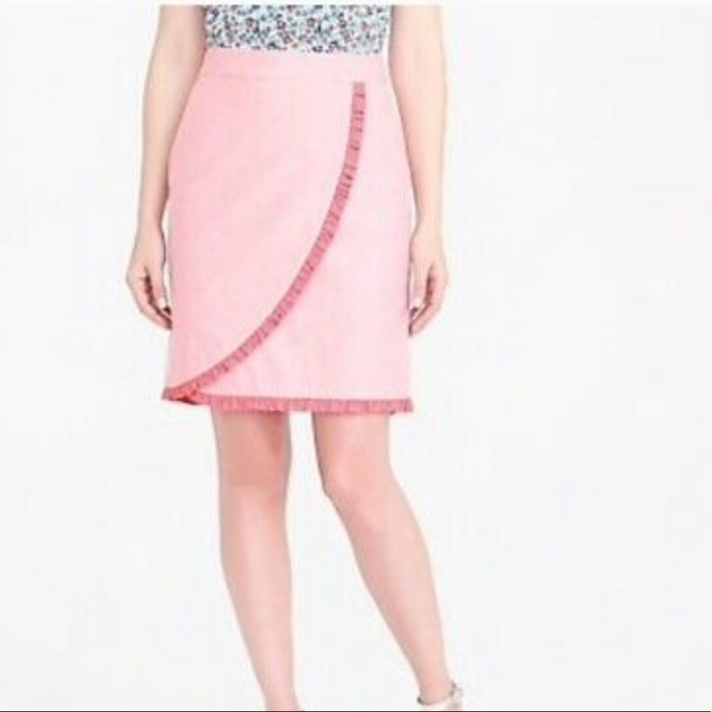 NWT J. Crew Factory Ruffle Trim Wrap Skirt